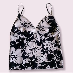 Y2K Hawaiian Tropical Hibiscus Tankini Top Large